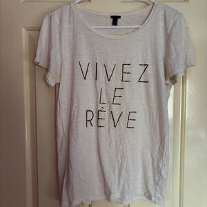 T shirt J.Crew Vivez le rêve metallic print